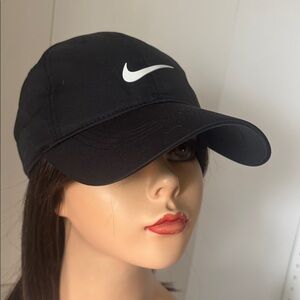 Nike Black Cap with White Swoosh